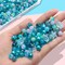 Versatile Glass Beads for Bracelet Making, 240pcs Colorful 8MM Assorted Beads with Star and Seed Varieties, Lake Blue Crystal